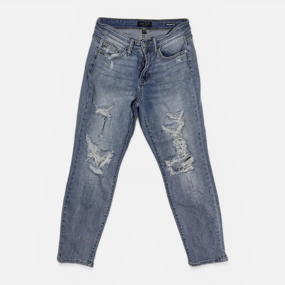 Judy Blue‎ Jeans Boyfriend Fit Speckled Stretch Casual Preppy Womens 5/27 Denim